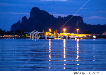 Tonsai Beach at twilight time. Phi Phi Island Tonsai Beach at twilight time. Phi Phi Island 41729485