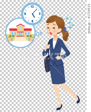 慌てて帰るビジネスウーマン 慌てて帰るビジネスウーマン 41729533