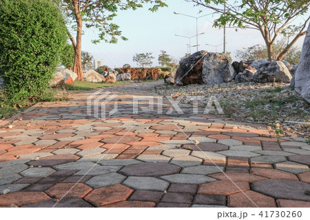 stone block walk path in the park stone block walk path in the park 41730260