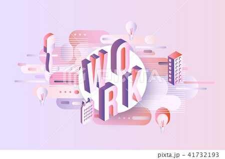 Vector work vibrant gradient poster template 41732193