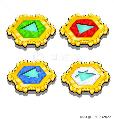 Set of chips with symbols of elements isolated on white background. Vector cartoon close-up Set of chips with symbols of elements isolated on white background. Vector cartoon close-up 41732622