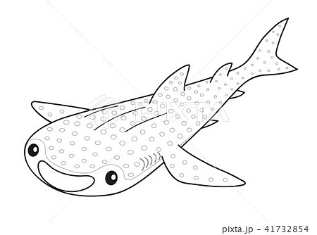 ジンベイザメのぬりえとカラーのイラストです バリエーション イラストレーターみやもとかずみのちょこっとブログ