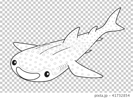 ジンベイザメ ぬりえのイラスト素材