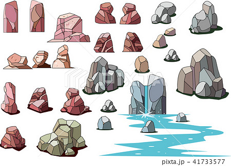岩や石の素材集のイラスト素材