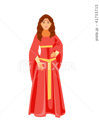 Medieval girl vector Medieval girl vector 41733715