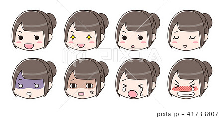 喜怒哀楽　表情セット　女性 41733807