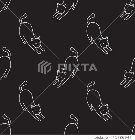 Cat Seamless Pattern vector kitten tile background Cat Seamless Pattern vector kitten tile background 41736947