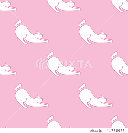 Cat Seamless Pattern vector wallpaper pink kitten 41736975