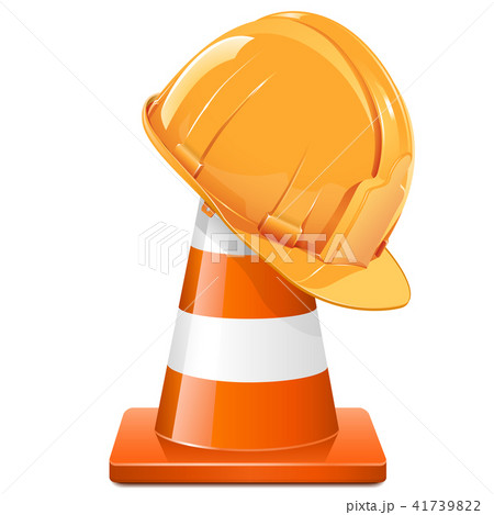 Vector Construction Cone with Helmet 41739822