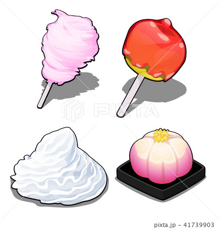 Sweet and pastry isolated on white background. Vector cartoon close-up illustration. 41739903