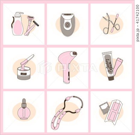 Vector set of hair removal tools. 41742100
