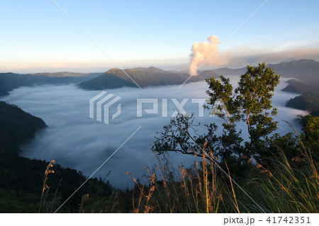 Mount bromo seen from the height Mt Semeru  41742351