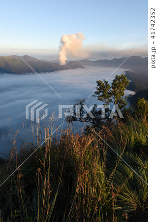 Mount bromo seen from the height Mt Semeru  41742352