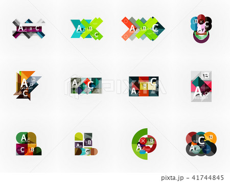 Set of geometric design abstract option infographics Set of geometric design abstract option infographics 41744845