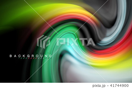 Fluid liquid colors design, colorful marble or plastic wavy texture background, glowing multicolored 41744900