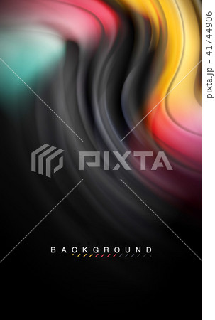 Fluid liquid colors design, colorful marble or plastic wavy texture background, glowing multicolored 41744906