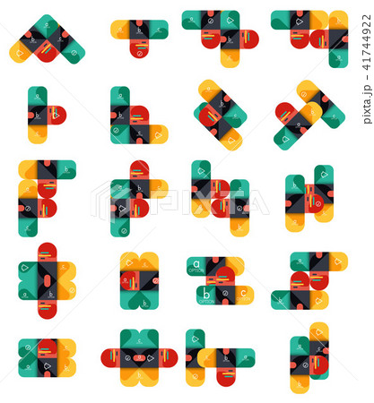 Set of infographics option and step by step in rounded squares, element of chart, graph, diagram Set of infographics option and step by step in rounded squares, element of chart, graph, diagram 41744922