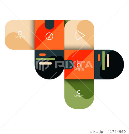 Infographics option and step by step in rounded squares, element of chart, graph, diagram with 41744960