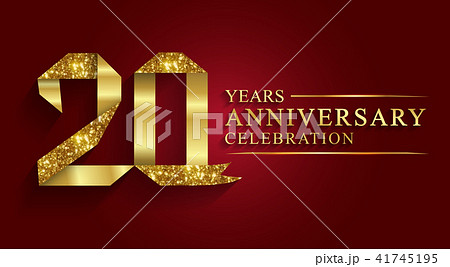 20 years anniversary ribbon golden number. 20 years anniversary ribbon golden number. 41745195