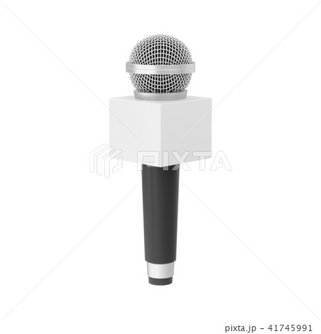 3d rendering microphone with Blank Box isolated 41745991