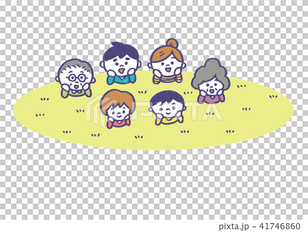 ミニ家族　頬杖をつく 41746860