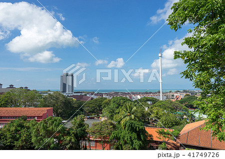 セントポールの丘から見るマラッカの町並みとマラッカ海峡の風景 セントポールの丘から見るマラッカの町並みとマラッカ海峡の風景 41749726