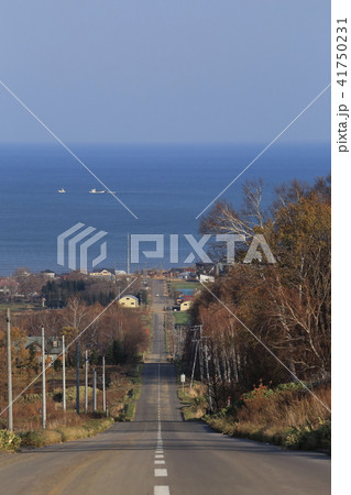 北海道 斜里 海に続く道 北海道 斜里 海に続く道 41750231