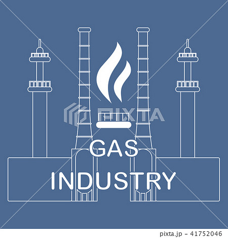Gas processing plantGas burner with flame. Gas processing plantGas burner with flame. 41752046