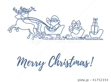 Santa Claus with Christmas presents in sleighs 41752354