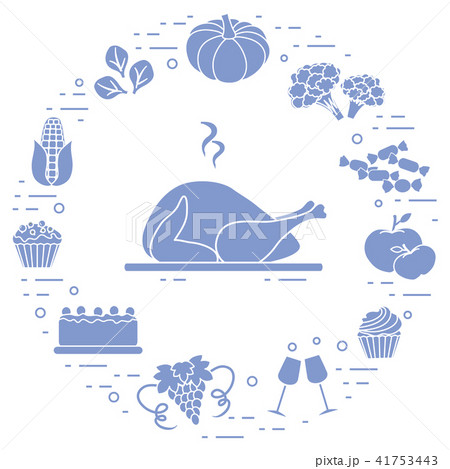 Happy Thanksgiving cartoon objects Fall symbols Happy Thanksgiving cartoon objects Fall symbols 41753443