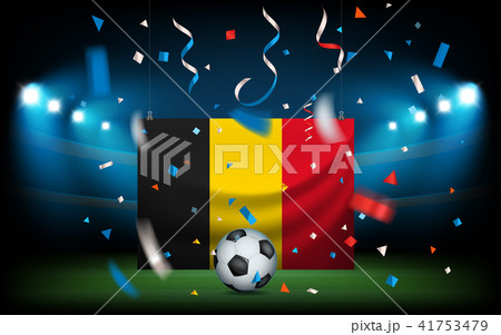 Football stadium with the ball and the flag 41753479