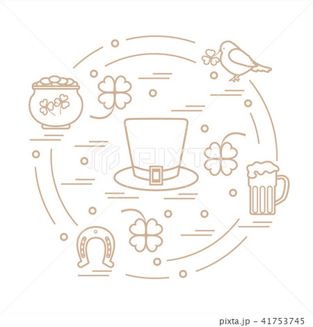 different symbols for St Patrick's Day arranged in different symbols for St Patrick's Day arranged in 41753745