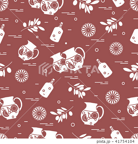 Cute seamless pattern with pitcher of sangria, 41754104