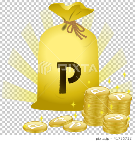 ベクター　イラスト　デザイン　金貨　コイン　ポイント　袋 41755732