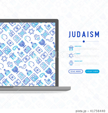 Judaism concept with thin line icons 41756440