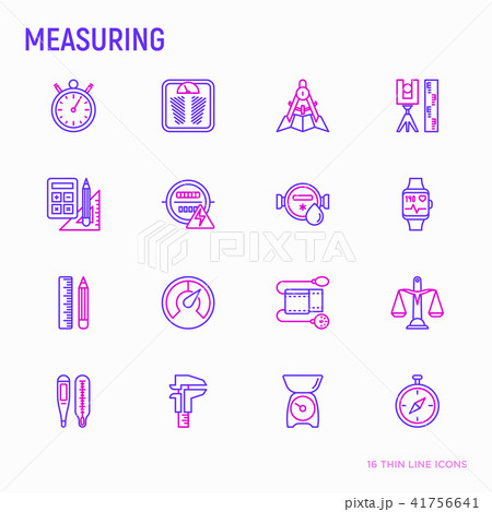 Measuring thin line icons set 41756641