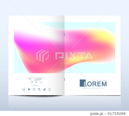 Modern vector template for brochure, leaflet, flyer, cover, catalog in A4 size. Abstract fluid 3d 41759266
