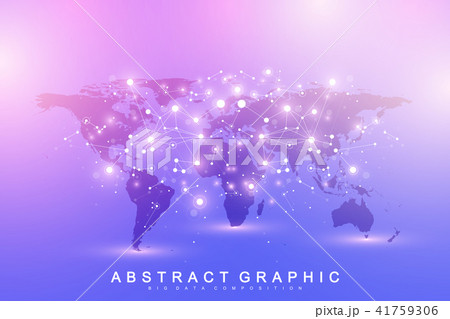 Vector template World map with global technology networking concept. Global network connections Vector template World map with global technology networking concept. Global network connections 41759306