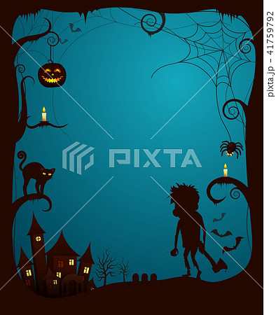 Halloween Theme Scary Poster Vector Illustration 41759792