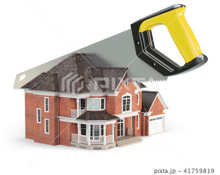 Saw is splitting a house. Divorce Saw is splitting a house. Divorce 41759819