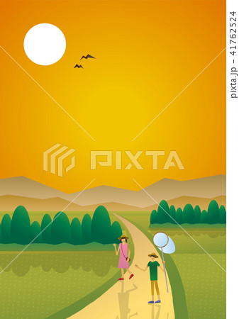 夕焼け 細人間 シリーズ のイラスト素材