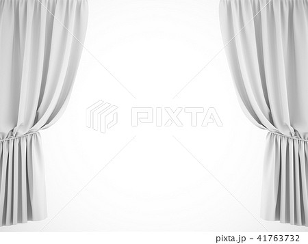 3D rendering white stage curtain on white 41763732
