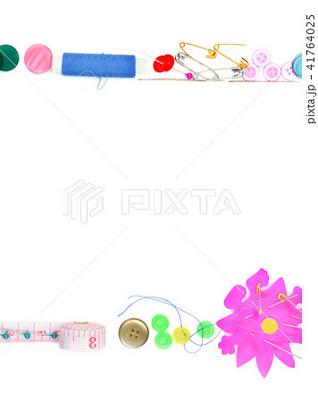 Sewing accessories isolated on white background. Sewing accessories isolated on white background. 41764025