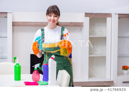 Professional cleaning contractor working at home Professional cleaning contractor working at home 41766920