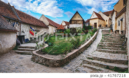 Inner countryard of the Rasnov Fortress, Romania 41767218