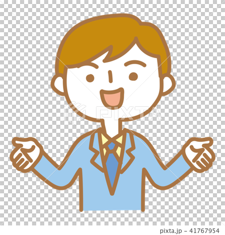 Businessman spreading his hands and explaining Businessman spreading his hands and explaining 41767954