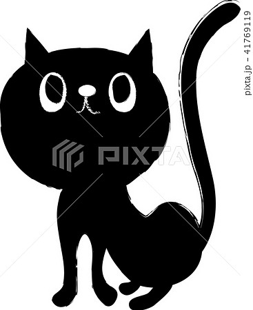 かわいい黒猫のイラスト素材