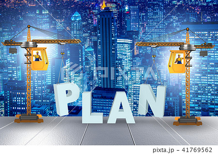 Plan and strategy concept with crane lifting letters 41769562
