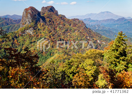 西上州・四ツ又山から見る紅葉の鹿岳と浅間山 西上州・四ツ又山から見る紅葉の鹿岳と浅間山 41771362