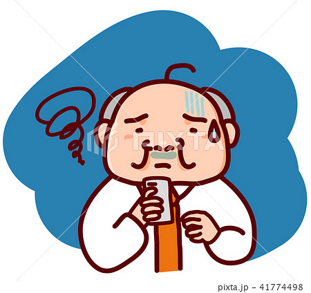 スマホの使い方に悩むおじさん 41774498